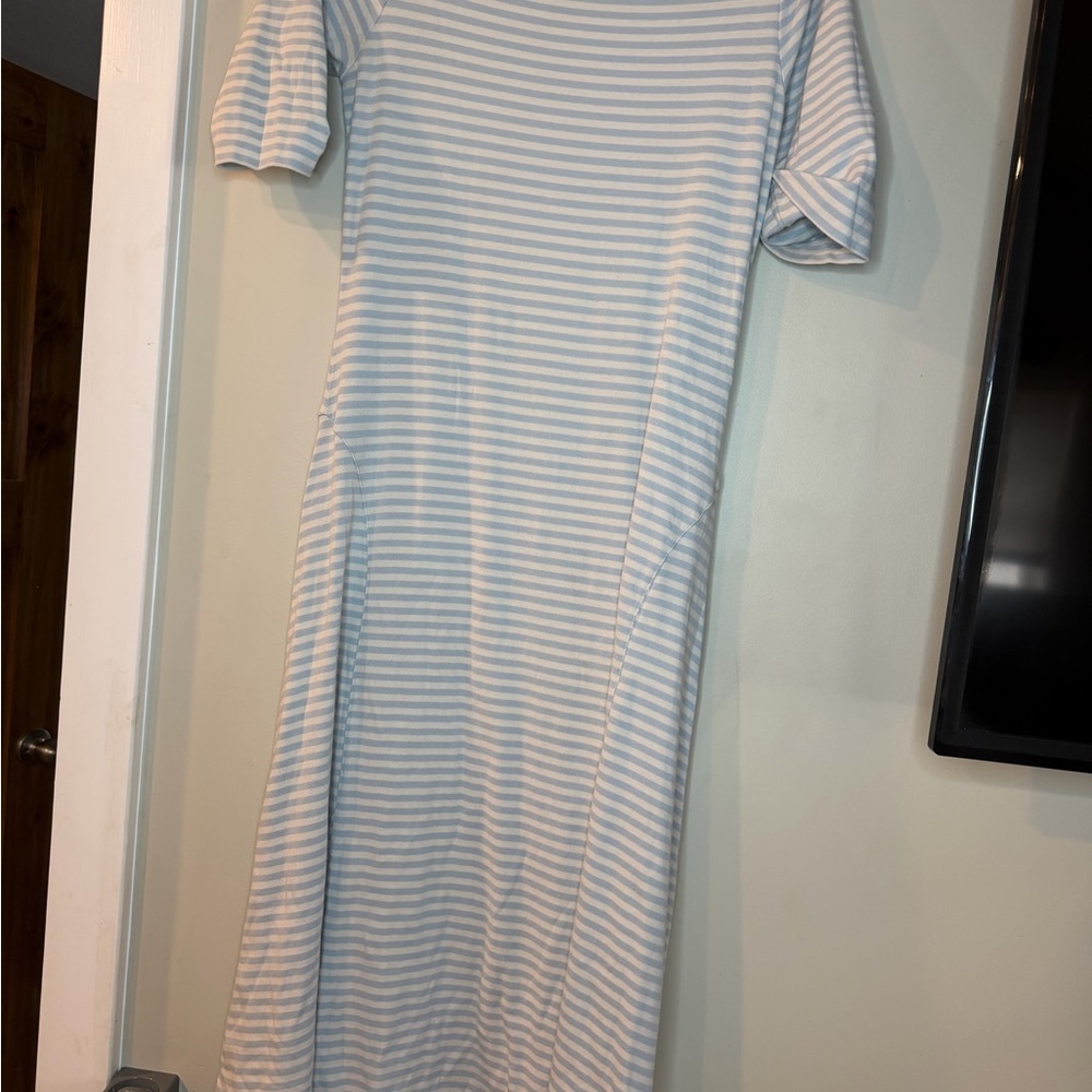 Ralph Lauren Cream and Gray Long Sleeve Dress